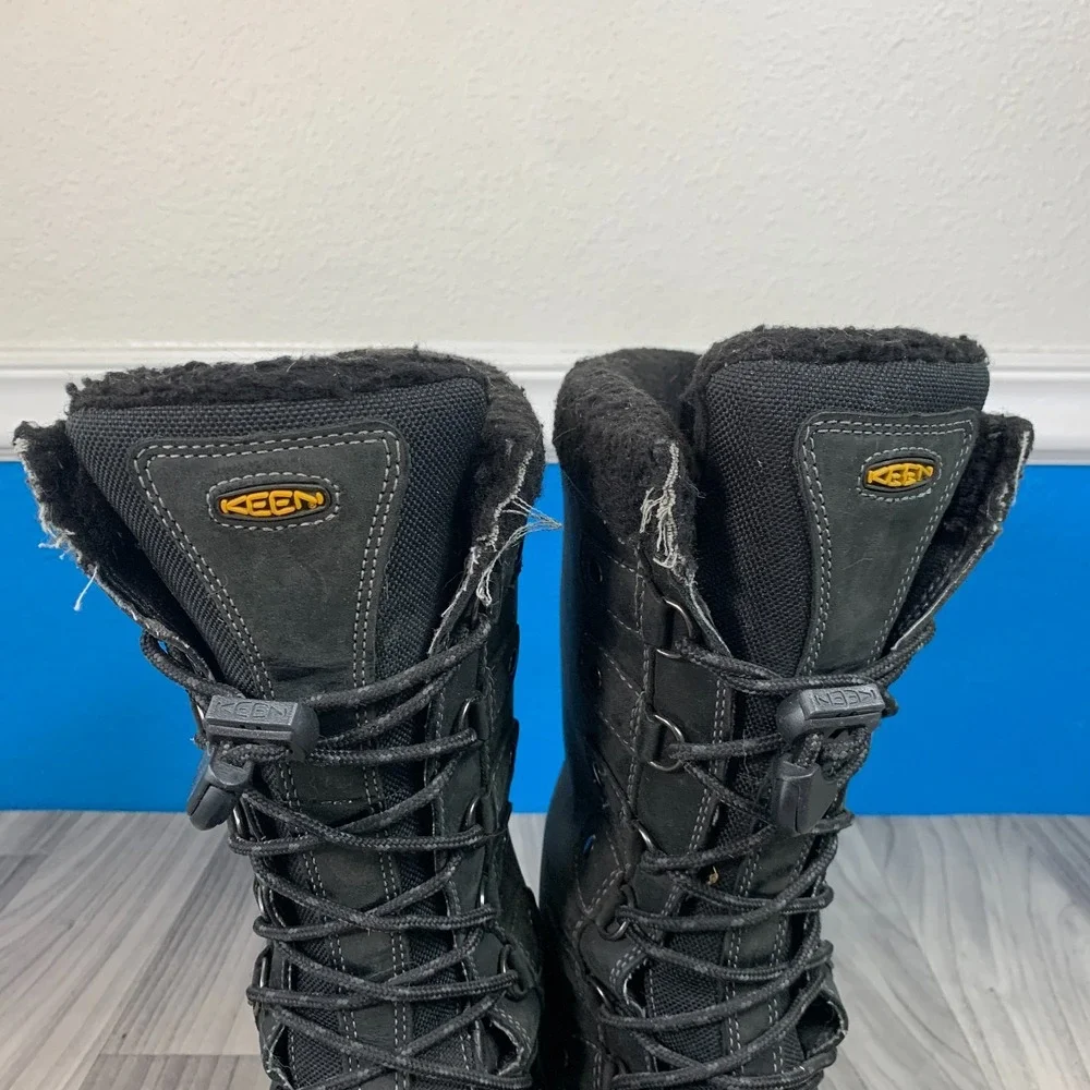Keen Alaska Keen Dry Women's Black Boots Size 8.5 Fur Lined Warm